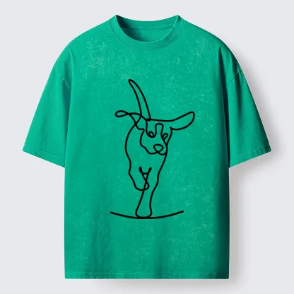 Tokyo-Tiger Minimalist Dog Washed T-Shirt