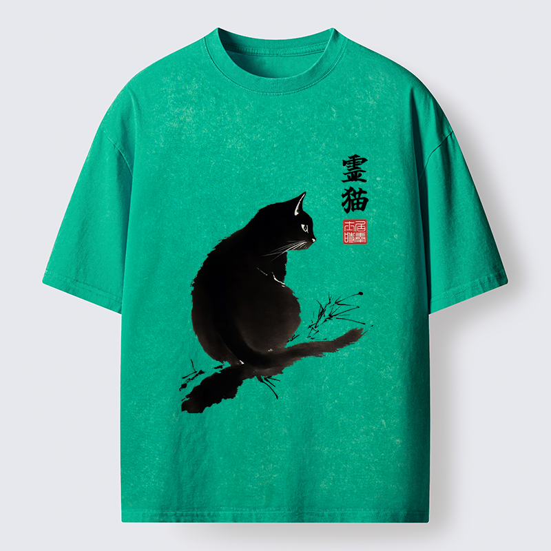 Tokyo-Tiger Mystic Cat Washed T-Shirt