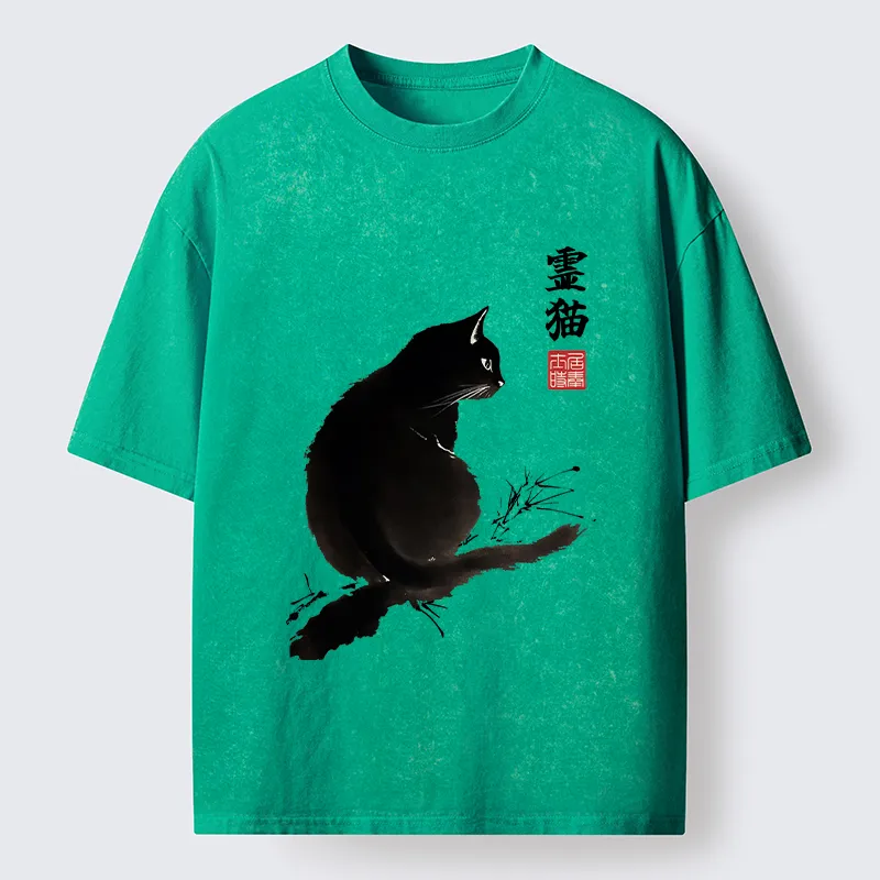 Tokyo-Tiger Mystic Cat Washed T-Shirt