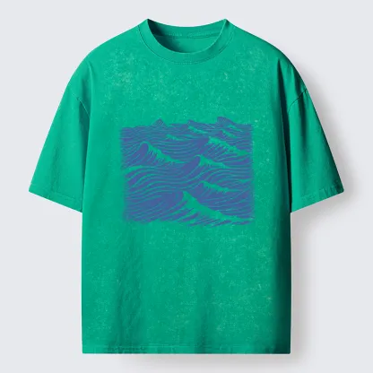 Tokyo-Tiger Vintage Ocean Sea Washed T-Shirt