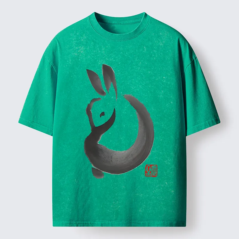 Tokyo-Tiger Ink Rabbit Washed T-Shirt