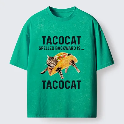 Tokyo-Tiger Tacocat Funny Washed T-Shirt