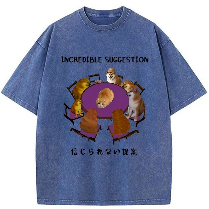 Tokyo-Tiger Funny Incredible Suggestion Washed T-Shirt