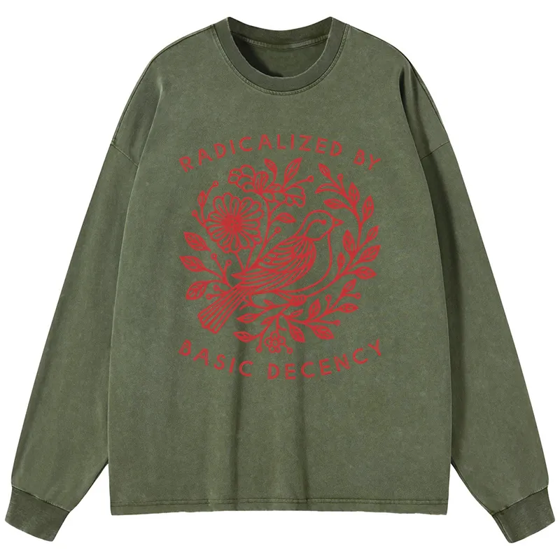 Tokyo-Tiger Pigeon That Was Moved Washed Long Sleeve T-Shirt