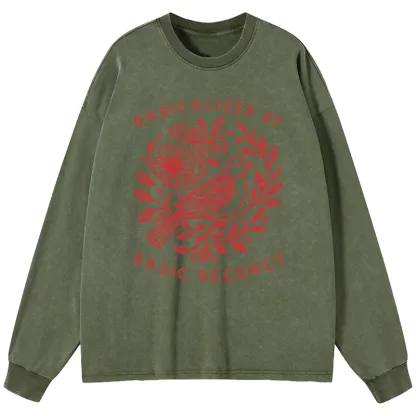 Tokyo-Tiger Pigeon That Was Moved Washed Long Sleeve T-Shirt