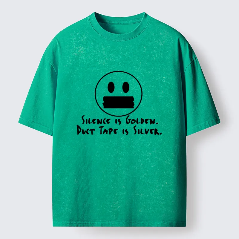 Tokyo-Tiger Duct Tape Is Silver Washed T-Shirt