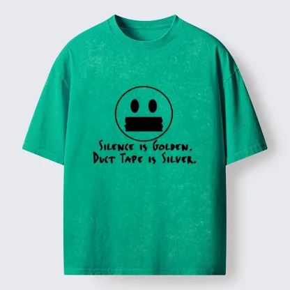 Tokyo-Tiger Duct Tape Is Silver Washed T-Shirt