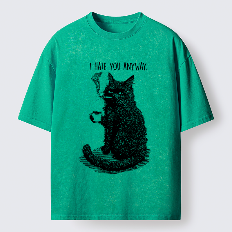 Tokyo-Tiger Cat Hate You Washed T-Shirt