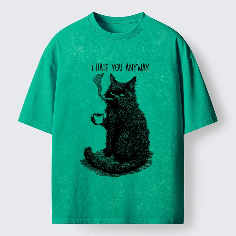 Tokyo-Tiger Cat Hate You Washed T-Shirt