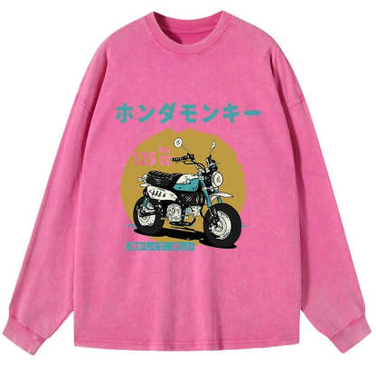 Tokyo-Tiger Honda Motorcycle Japanese Washed Long Sleeve T-Shirt