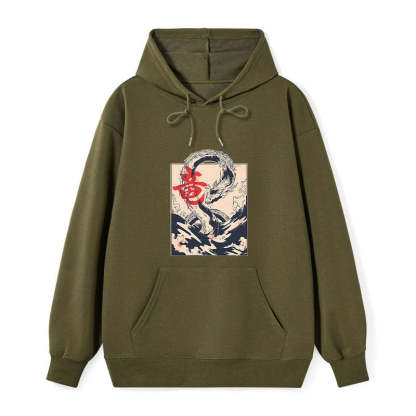 Tokyo-Tiger Sea Dragon Japanese Classic Hoodie