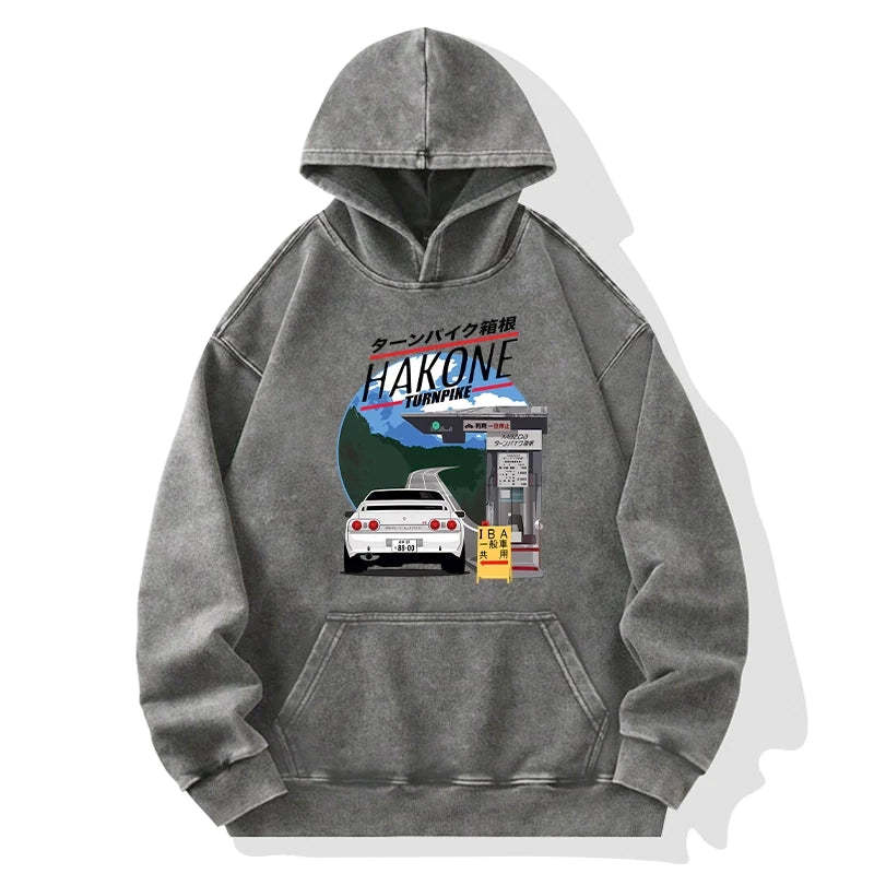 Tokyo-Tiger Hakone Nissan Skyline R32 JDM Washed Hoodie Sale