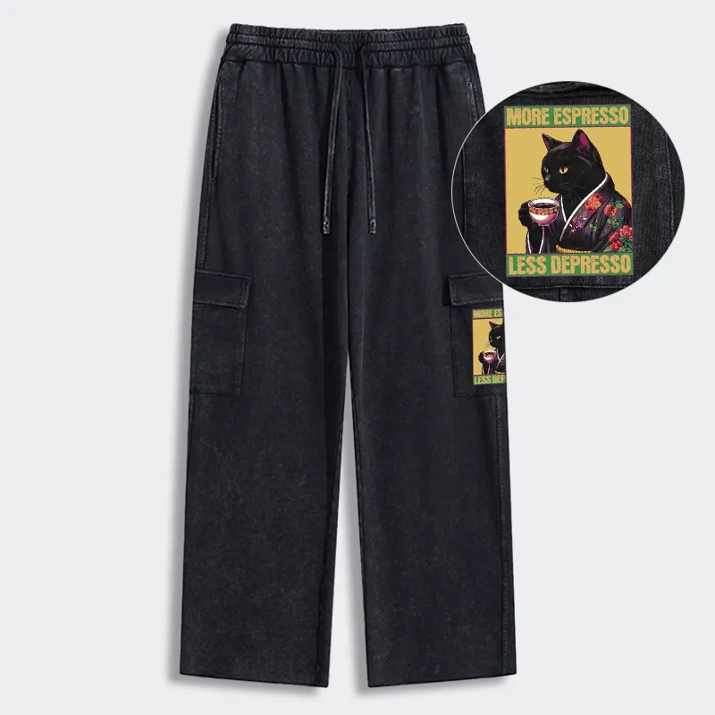 Tokyo-Tiger Up Caffeine Down Depression Washed Utility Sweatpants