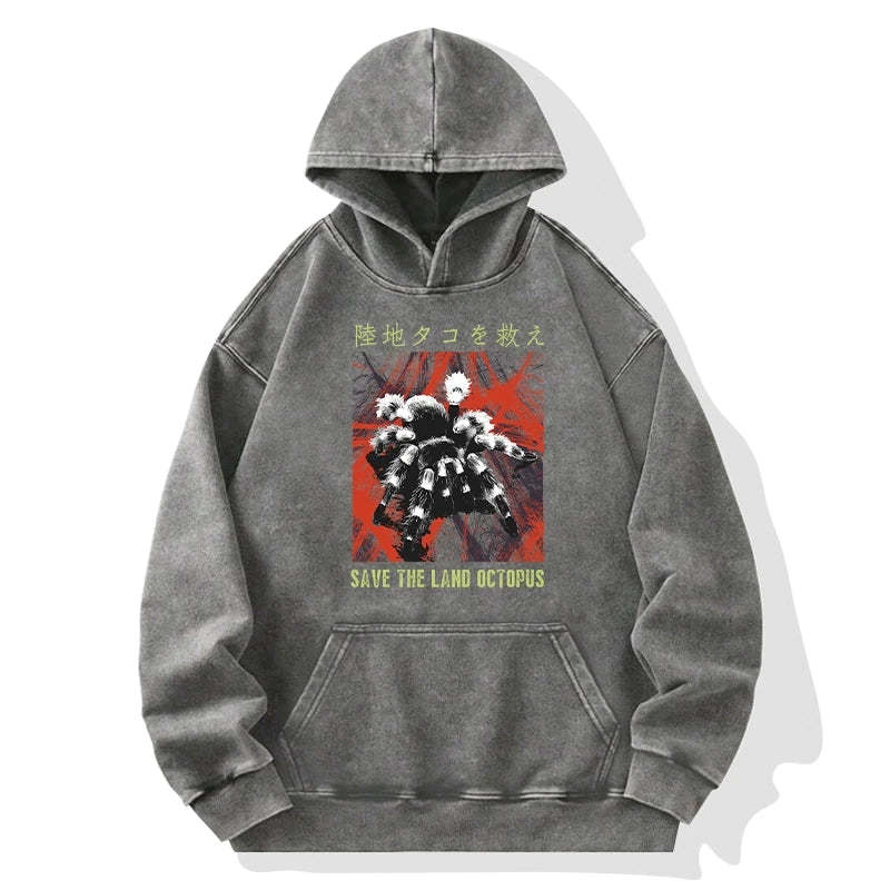 Tokyo-Tiger Real Scary Spiders Washed Hoodie Sale