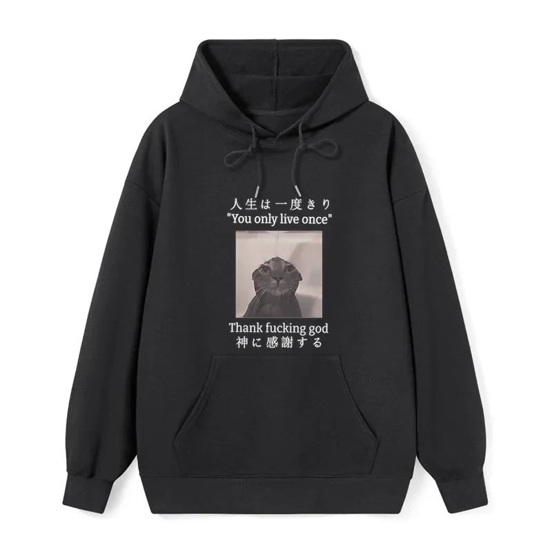 Tokyo-Tiger Funny Melancholy Cat Classic Hoodie
