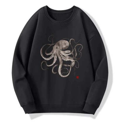 Tokyo-Tiger Octopus Japanese Calligraphy Sweatshirt