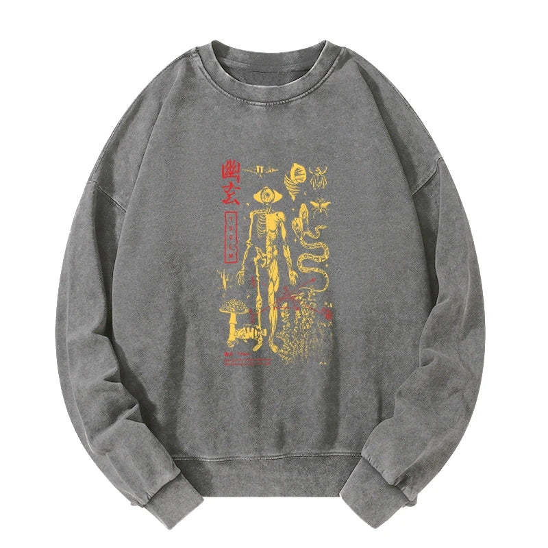 Tokyo-Tiger Spooky Ghost Japanese Washed Sweatshirt