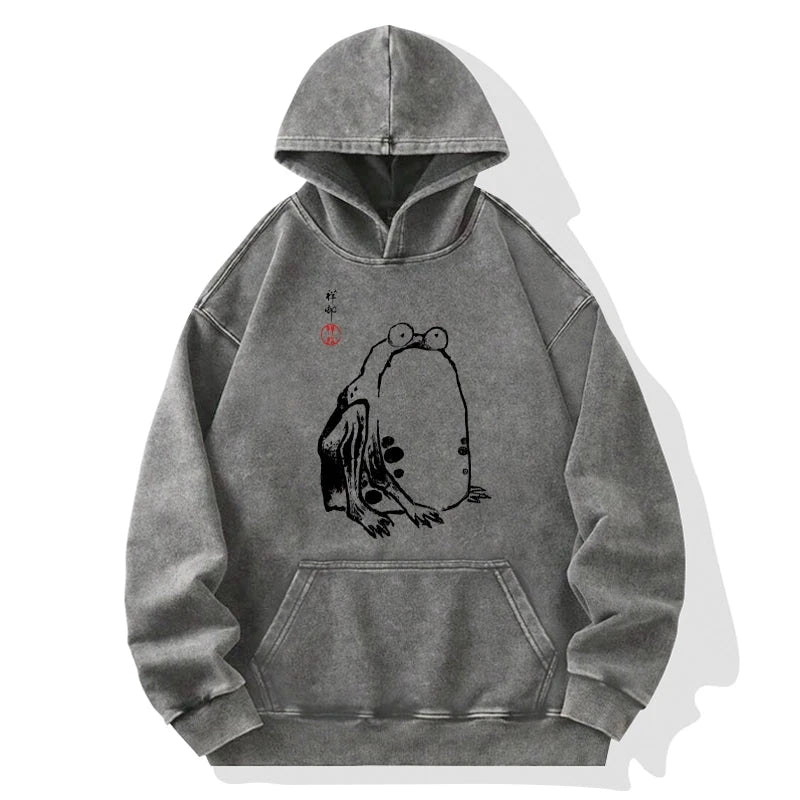 Tokyo-Tiger Grumpy Frog Matsumoto Hoji Washed Hoodie