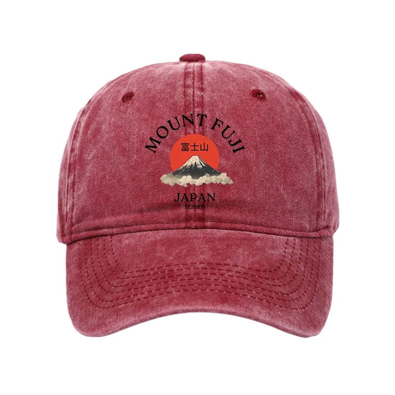 Tokyo-Tiger Japan Mount Fuji Sun Unisex Washed Cap