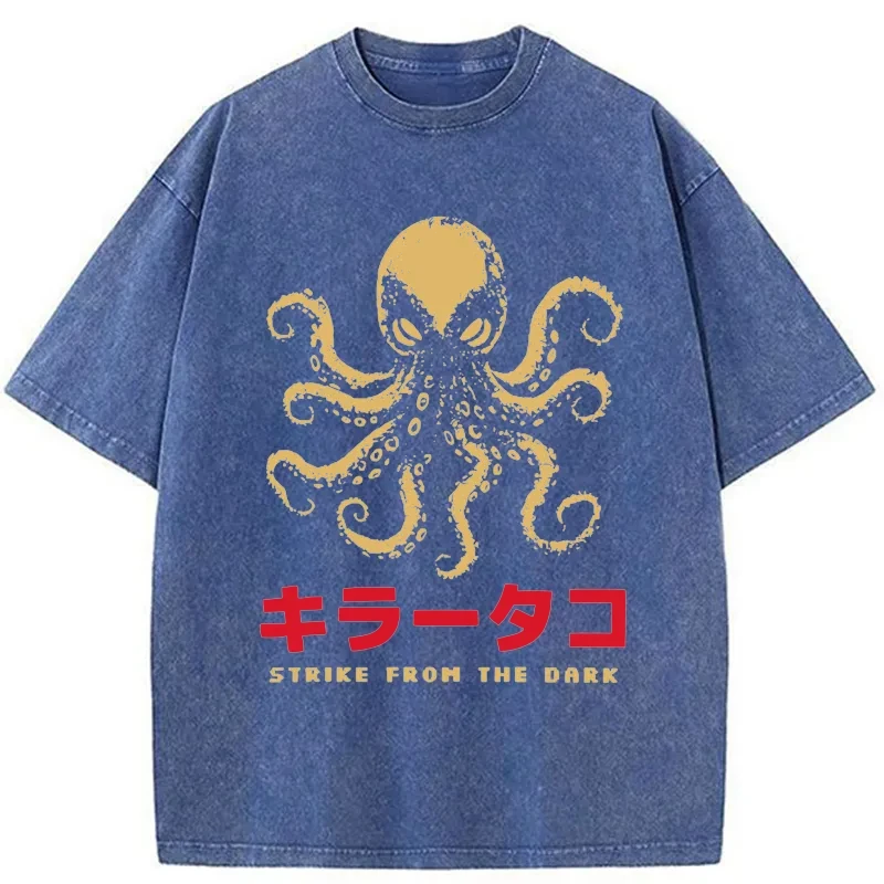 Tokyo-Tiger Japanese Killer Octopus Washed T-Shirt