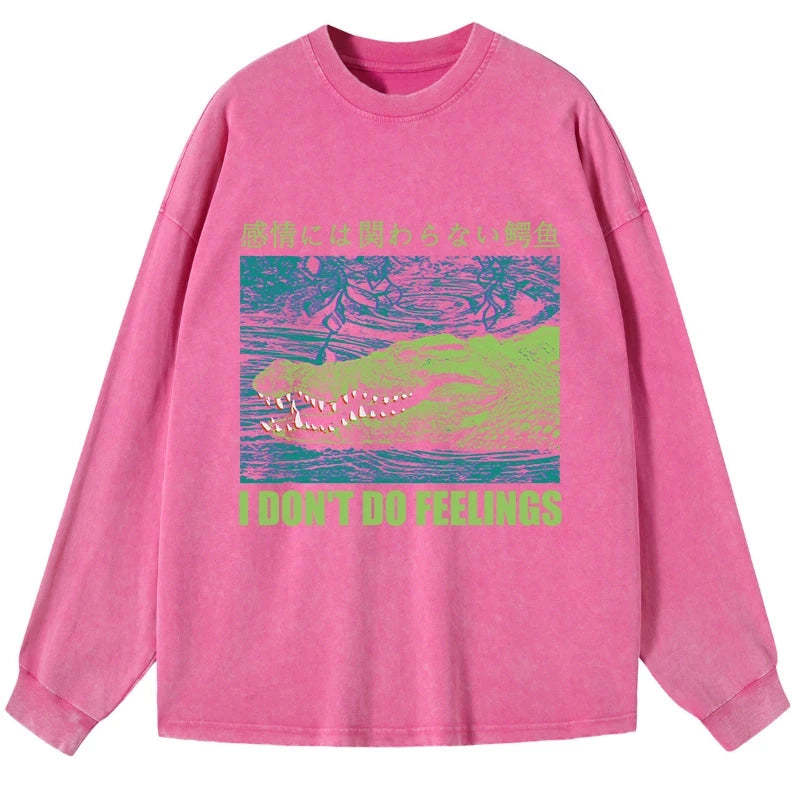Tokyo-Tiger An Emotionless Crocodile Washed Long Sleeve T-Shirt Sale