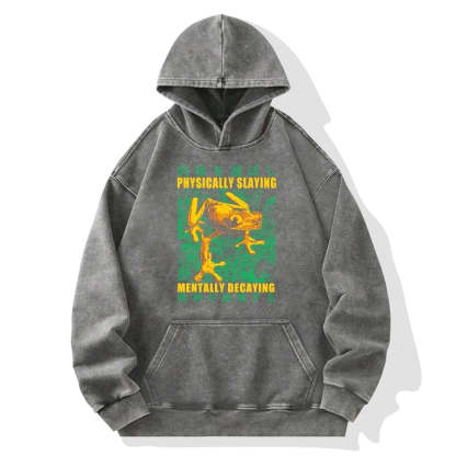 Tokyo-Tiger Physically Slaying Mentally Decaying Washed Hoodie