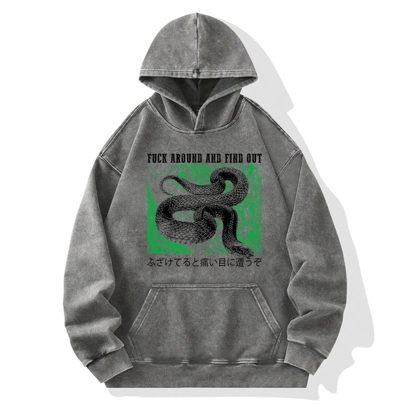 Tokyo-Tiger Cold And Heartless Snake Washed Hoodie