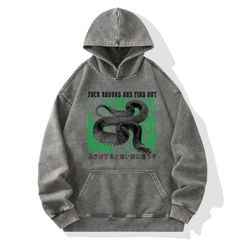 Tokyo-Tiger Cold And Heartless Snake Washed Hoodie