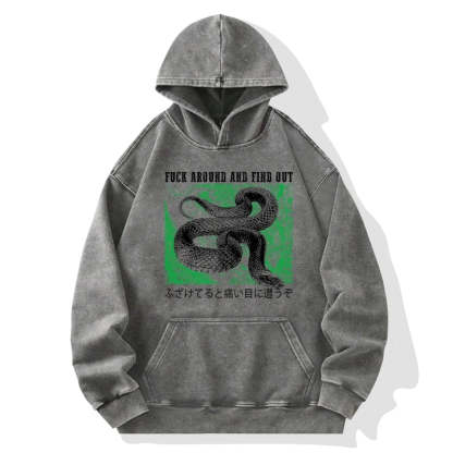 Tokyo-Tiger Cold And Heartless Snake Washed Hoodie