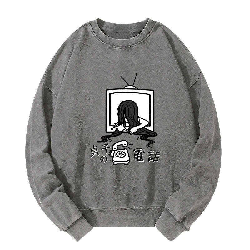 Tokyo-Tiger The Ring Sadako Washed Sweatshirt Sale