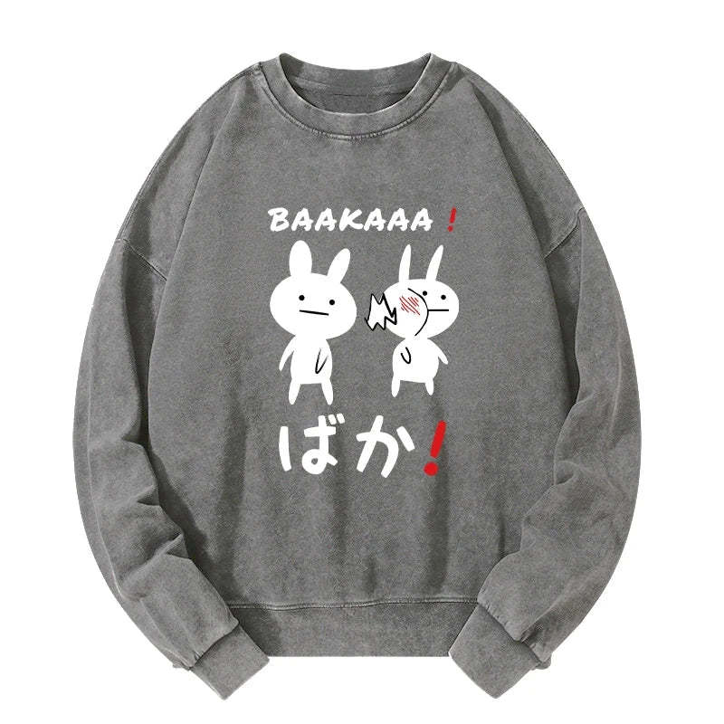 Tokyo-Tiger Anime Baka Manga Slap Washed Sweatshirt