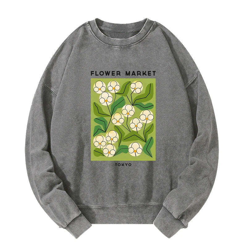 Tokyo-Tiger Flower Market Washed Sweatshirt