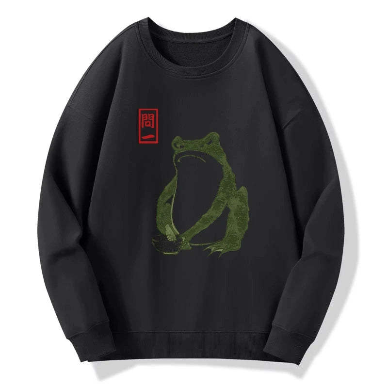 Tokyo-Tiger Woodblock Print Frog Sweatshirt