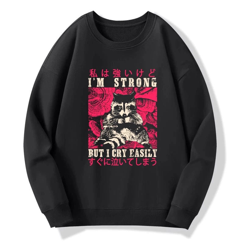 Tokyo-Tiger I Am Strong Raccoon Sweatshirt