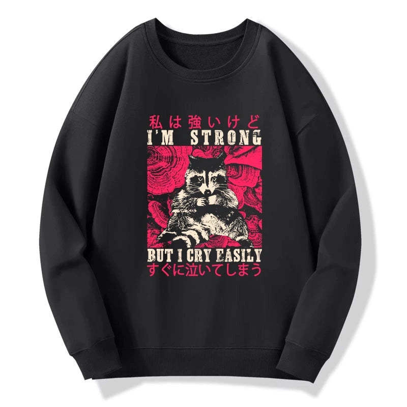 Tokyo-Tiger I Am Strong Raccoon Sweatshirt Sale