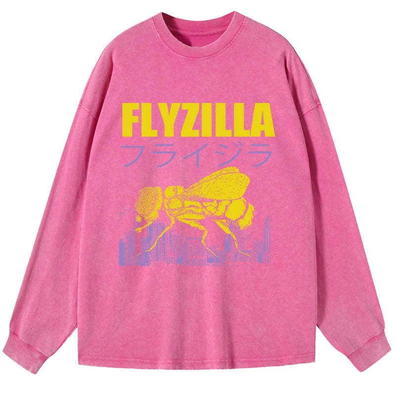 Tokyo-Tiger Giant Fly Japanese Washed Long Sleeve T-Shirt