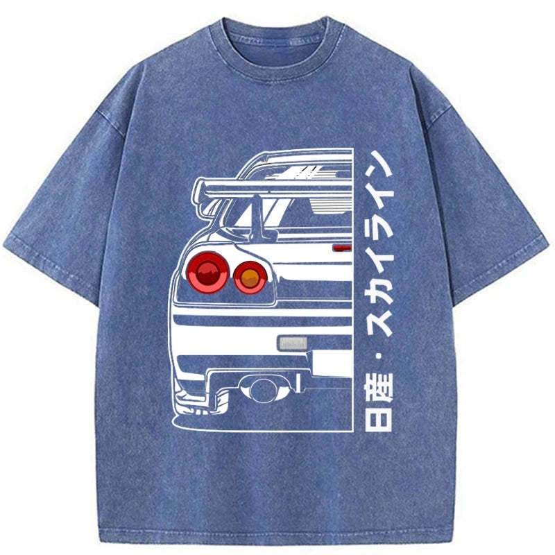Tokyo-Tiger Nissan Skyline GTR R34 Washed T-Shirt