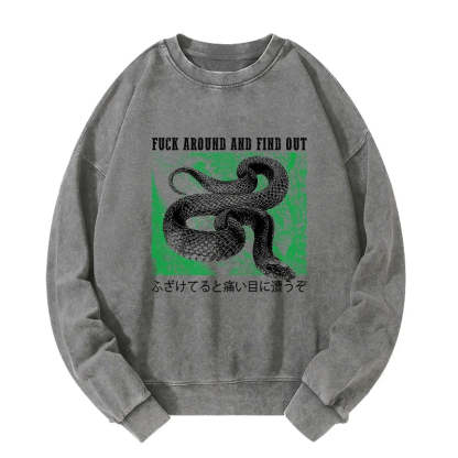 Tokyo-Tiger Cold And Heartless Snake Washed Sweatshirt