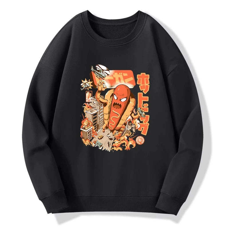 Tokyo-Tiger Great Hot Dog Kaiju Japanese Sweatshirt Sale