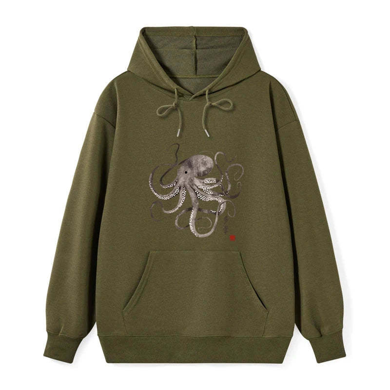 Tokyo-Tiger Octopus Japanese Calligraphy Classic Hoodie