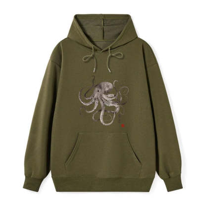 Tokyo-Tiger Octopus Japanese Calligraphy Classic Hoodie