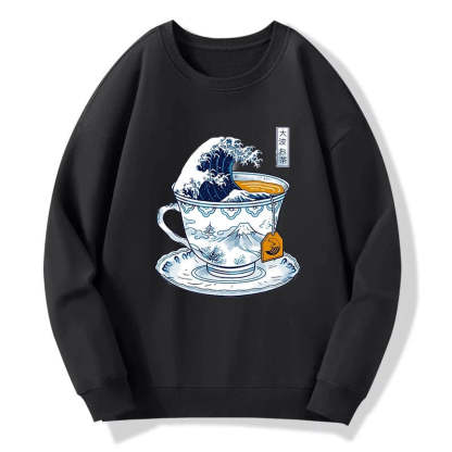 Tokyo-Tiger The Great Kanagawa Tea Wave Sweatshirt