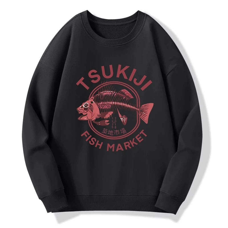 Tokyo-Tiger Tokyo Tsukiji Fish Market Vintage Japan Sweatshirt