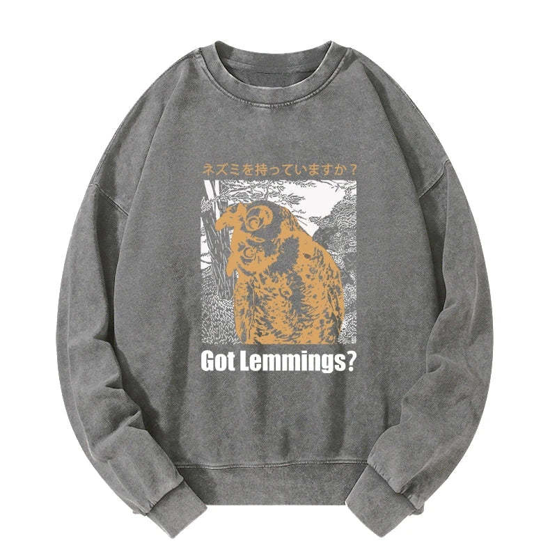 Tokyo-Tiger Do You Have Lemmings Japanese Washed Sweatshirt Sale