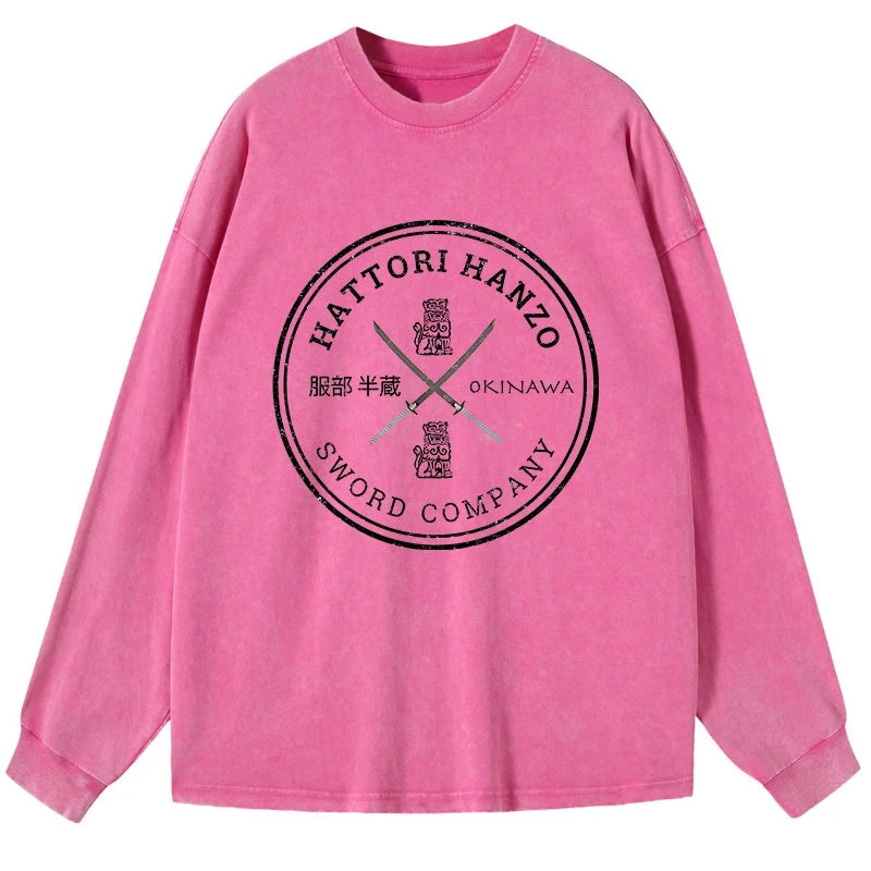 Tokyo-Tiger Hattori Hanzo Sword Company Washed Long Sleeve T-Shirt
