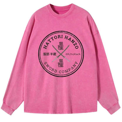 Tokyo-Tiger Hattori Hanzo Sword Company Washed Long Sleeve T-Shirt