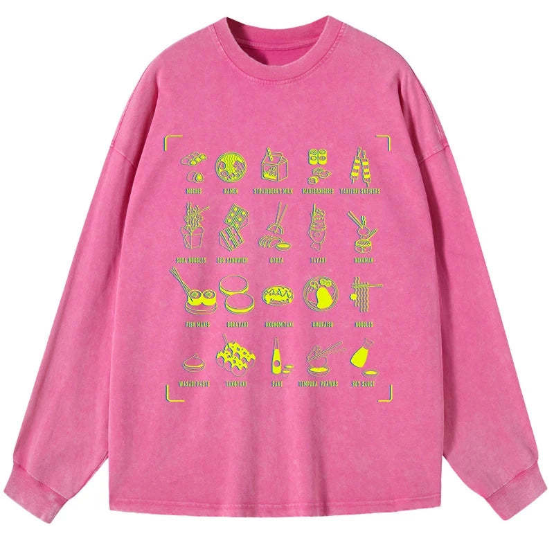 Tokyo-Tiger Tokyo Cuisine Washed Long Sleeve T-Shirt