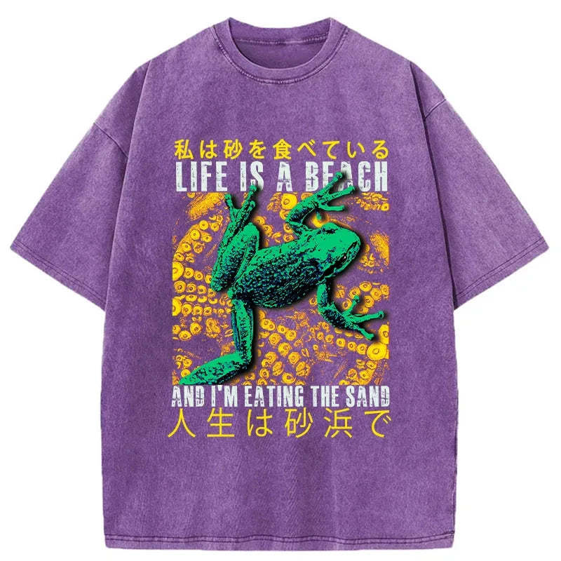 Tokyo-Tiger Life Is A Beach I'M Eating The Sand Washed T-Shirt Sale