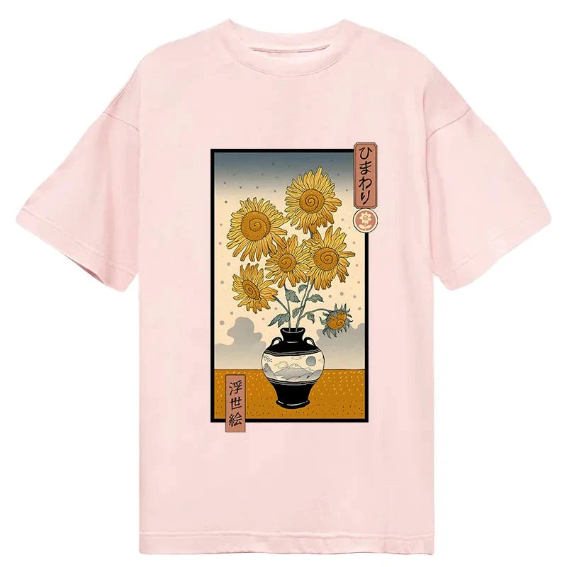 Tokyo-Tiger Sunflowers Ukiyo-e Classic T-Shirt
