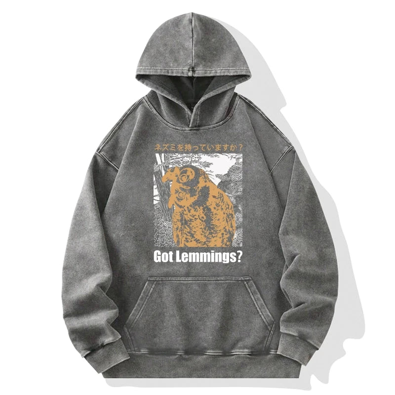 Tokyo-Tiger Do You Have Lemmings Japanese Washed Hoodie